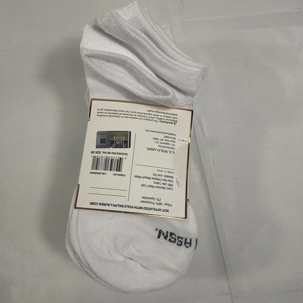 US polo assn White 10 Pack Quarter Socks‎
